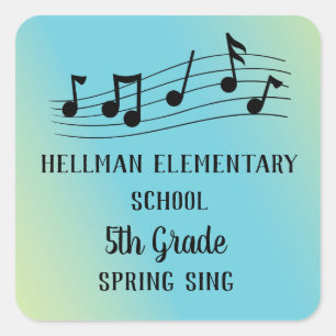 Customisable Musical Event School Church Square Sticker