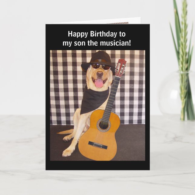 Customisable Musician Son Birthday Card (Front)