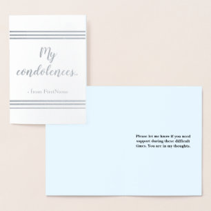 Customisable "My condolences…" Card