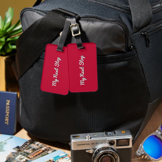 Customisable - My Next Stop - Red Design Luggage Tag (Front & Back)