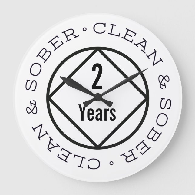 Customisable NA Recovery Choose Any Clean Time Large Clock (Front)