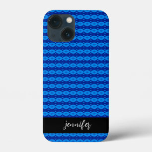 Customisable name Abstract blue pattern iPhone 13 Mini Case
