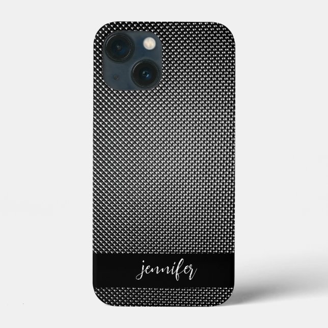 Customisable name Abstract grid texture Case-Mate iPhone Case (Back)