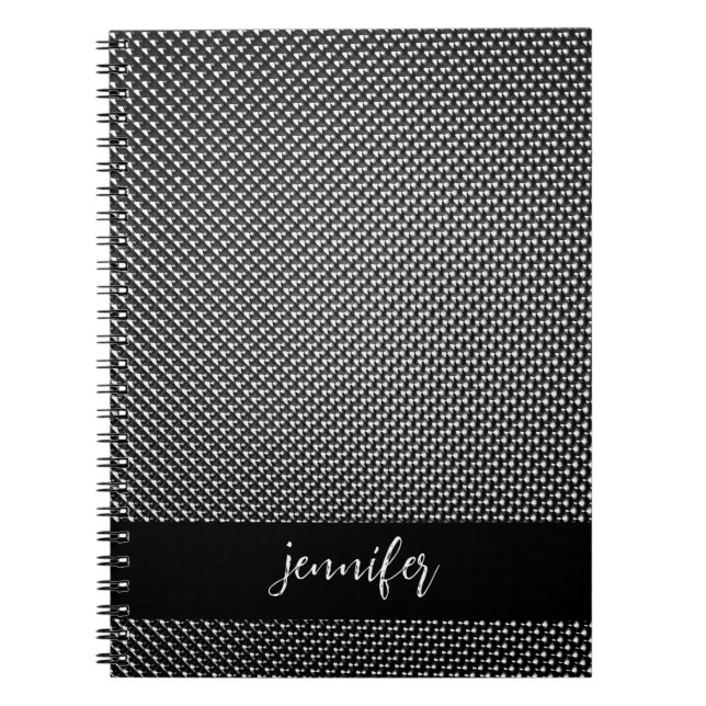 Customisable name Abstract grid texture Notebook (Front)