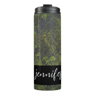 Customisable name Abstract grunge texture Thermal Tumbler