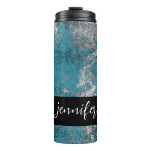Customisable name Abstract grunge texture Thermal Tumbler