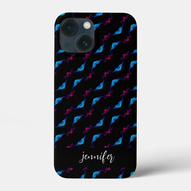 Customisable name Abstract smoke pattern Case-Mate iPhone Case (Back)