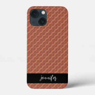 Customisable name Autumn leaves pattern iPhone 13 Mini Case