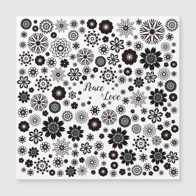Customisable Name Black and White Floral Pattern (Front)