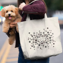 Customisable Name Black and White Floral Pattern
