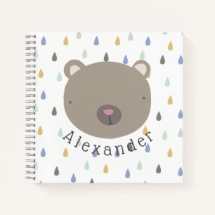 Customisable Name Cute Bear Notebook