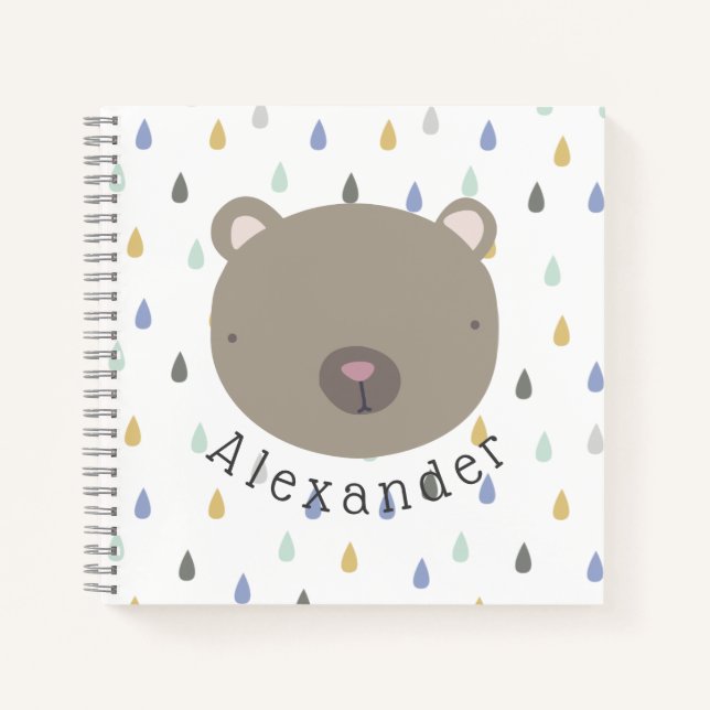 Customisable Name Cute Bear Notebook (Front)