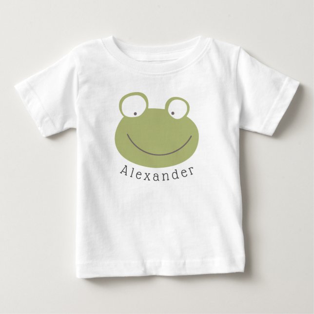 Customisable Name Cute Frog Baby T-Shirt (Front)