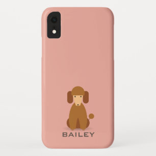 Customisable Name   Cute Poodle Dog iPhone XR Case