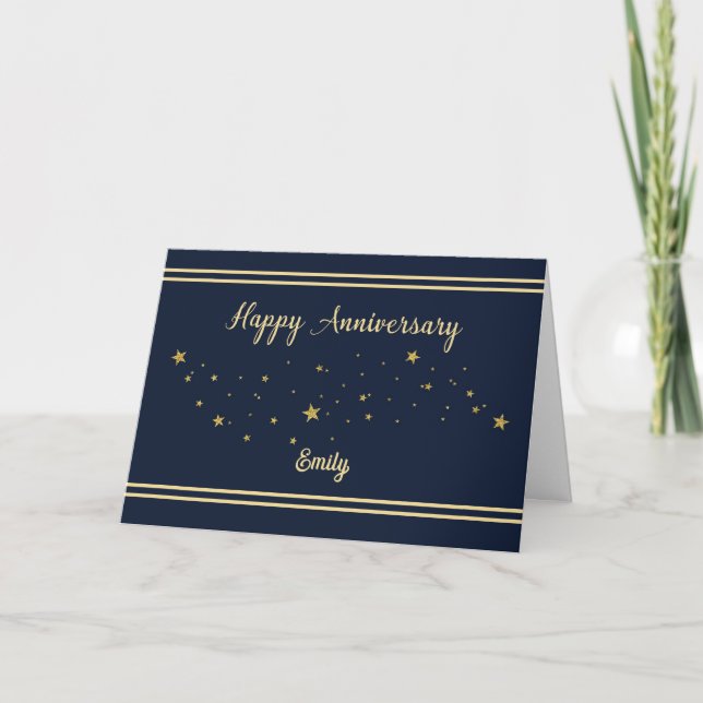 Customisable Name Employee Anniversary Gold Card (Front)