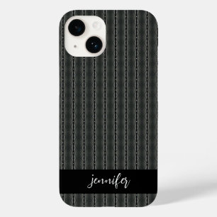 Customisable name Grey steel seamless pattern Case-Mate iPhone 14 Case