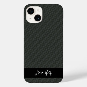 Customisable name Grey steel seamless pattern Case-Mate iPhone 14 Case