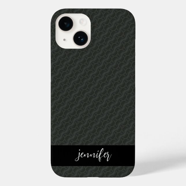 Customisable name Grey steel seamless pattern Case-Mate iPhone Case (Back)
