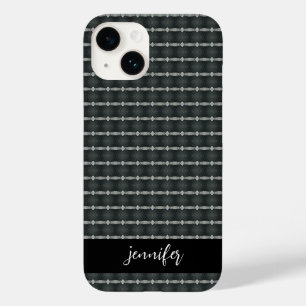 Customisable name Grey steel seamless pattern Case-Mate iPhone 14 Case