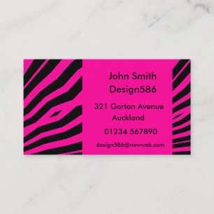 Customisable name Hot Pink zebra print  Business Card