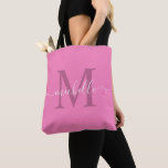 Customisable Name & Initial Pastel Rose Pink Tote Bag<br><div class="desc">Introducing our Customisable Initial & Name With Solid Purple Colour Tote Bag, a chic and personalised accessory that effortlessly blends style and individuality. Crafted with a solid Purple canvas, this tote bag serves as a vibrant backdrop for your chosen initial and name, creating a distinctive statement piece that reflects your...</div>