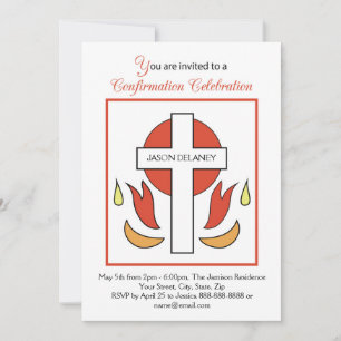 Customisable Name Invitation, Cross Fire Confirmat Invitation