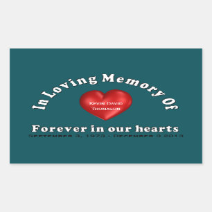 Customisable Name Memorial Products Loving Memory Rectangular Sticker