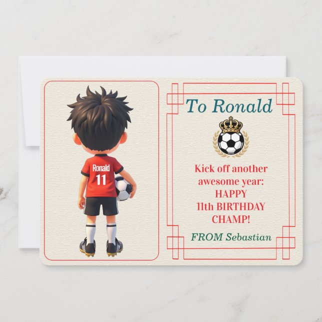 Customisable Name Number and Text Birthday Boy Holiday Card (Front)