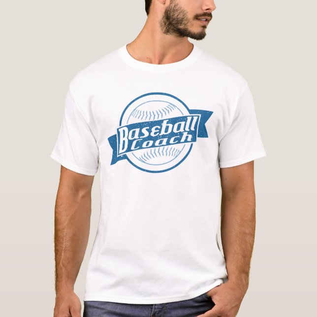 Customisable Name & Number Baseball Coach T-Shirt (Front)