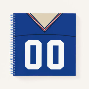 Customisable Name & Number Football Jersey Notebook