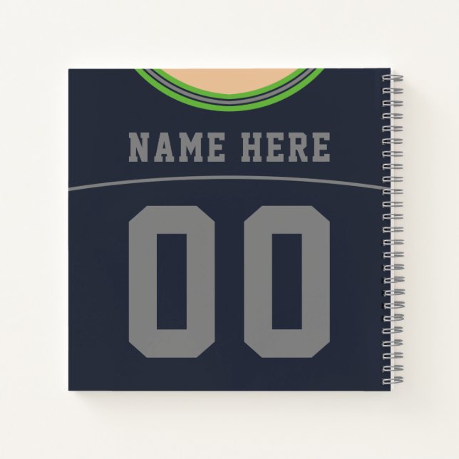 Customisable Name & Number Football Jersey  Notebook (Back)