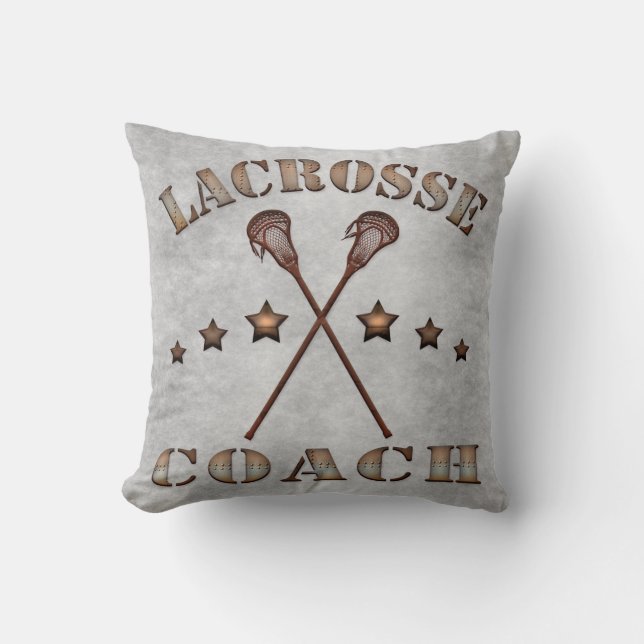 Customisable Name & Number Lacrosse Coach Pillow (Front)