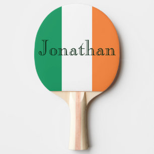 Customisable Name on Irish Flag ppcn Ping Pong Paddle