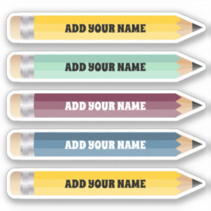 Customisable Name Pencil Sticker Custom-Cut Vinyl