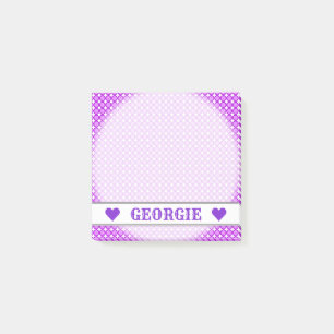 Customisable Name - Purple Dots/Circles Pattern Post-it Notes