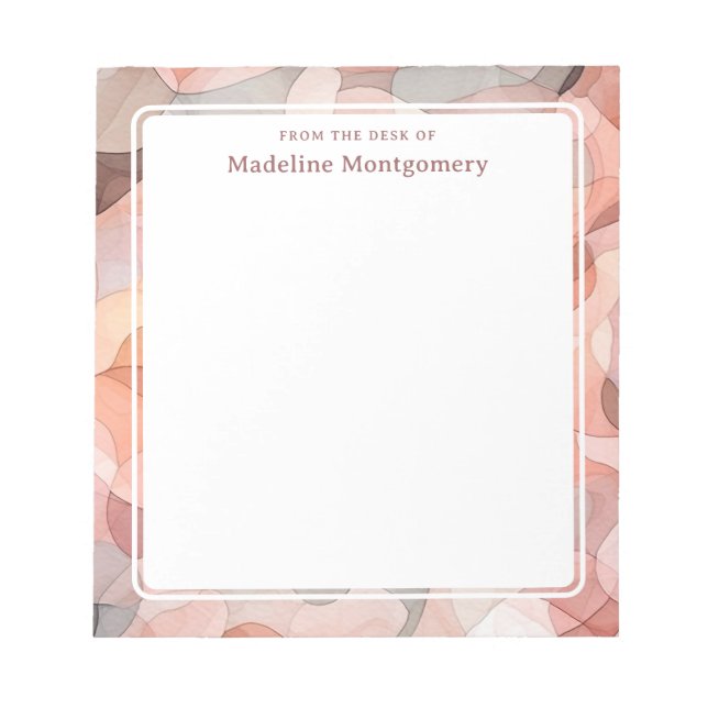 Customisable Name Retro 60's Watercolor Notepad (Front)