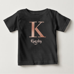 Customisable name rose gold letter K Baby T-Shirt