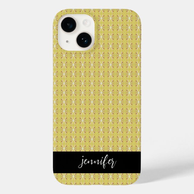 Customisable name Seamless lemon pattern Case-Mate iPhone Case (Back)