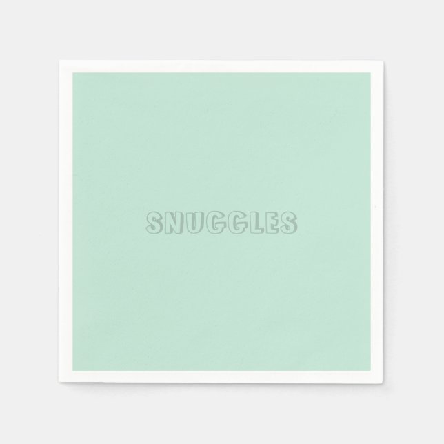 Customisable name "Snuggles" seafoam mint green Napkin (Front)