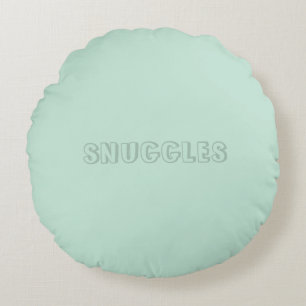 Customisable name "Snuggles" seafoam mint green Round Cushion
