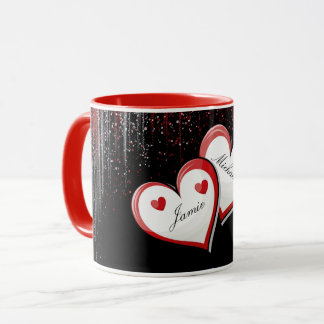 Customisable Name Valentine's Day Hearts Mug