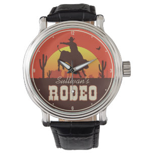 Customisable NAME Western Cowboy Bull Rider Rodeo Watch