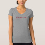 Customisable Names Template Womens V-Neck T-Shirt<br><div class="desc">Personalised Name Modern Elegant Template Women's V-Neck Athletic Heather Grey T-Shirt.</div>