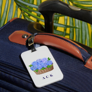 Customisable Nantucket Hydrangea Luggage Tag