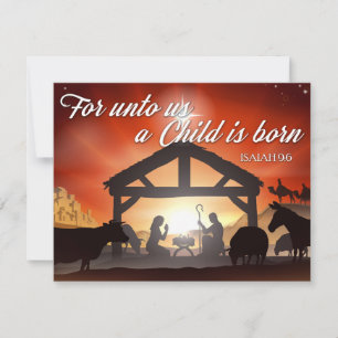 Customisable Nativity Scene Religious Christmas Holiday Card