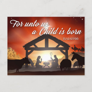 Customisable Nativity Scene Religious Christmas Holiday Postcard