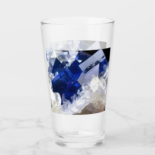 Customisable Natural Deep Blue Fluorite Art Glass (Front)
