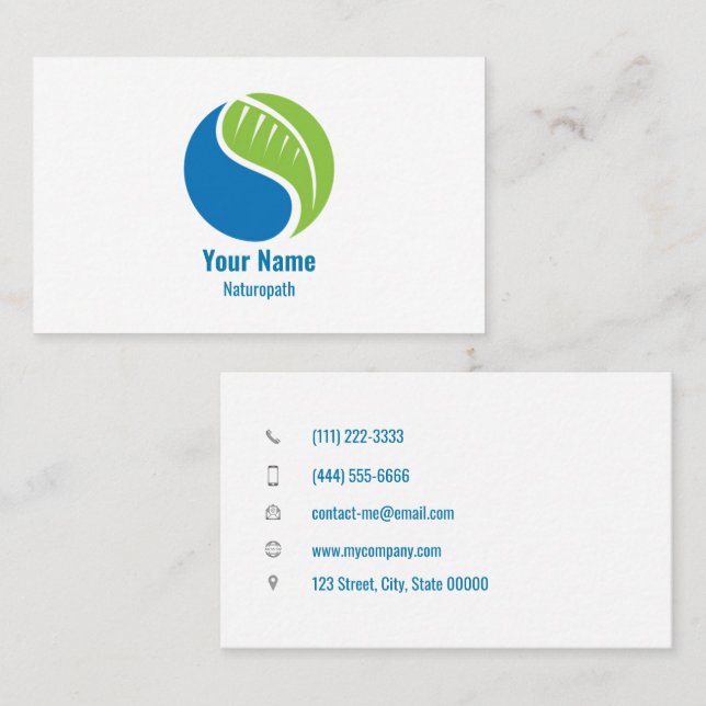 Customisable naturopath business card (Front/Back)