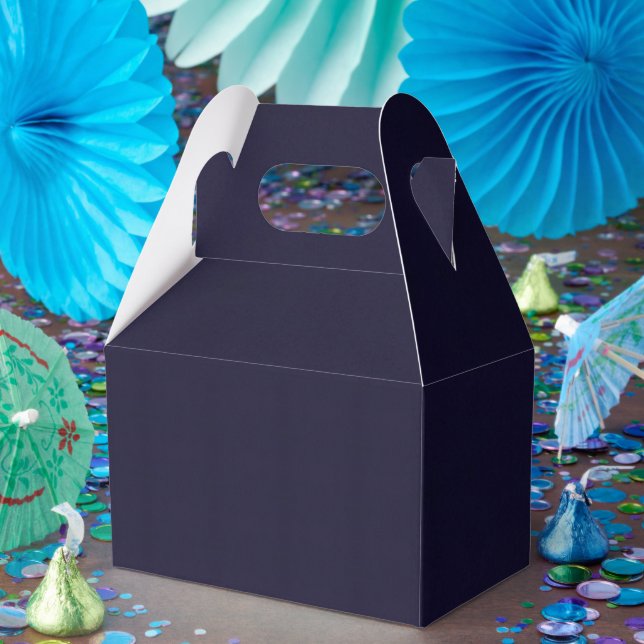 Customisable Navy Blue Simple Attractive Gable Favour Box (Party)