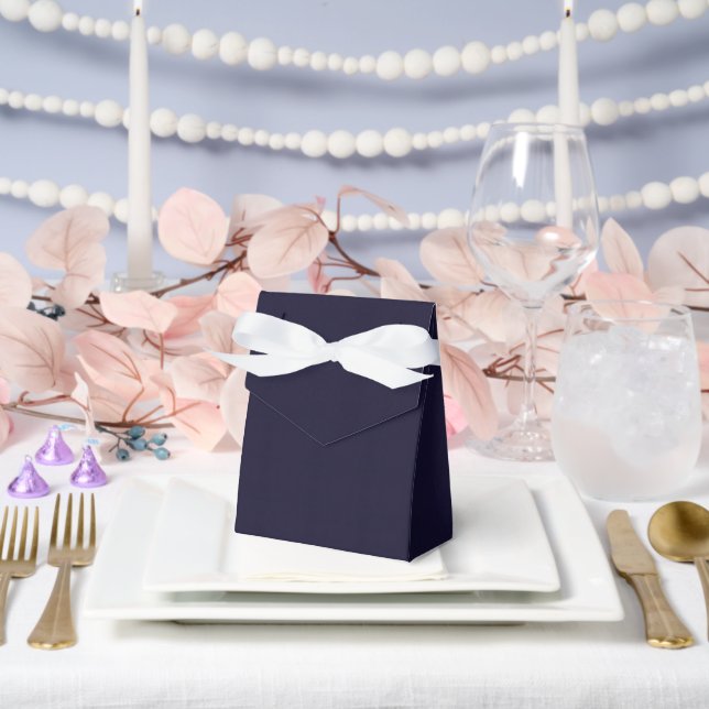 Customisable Navy Blue Simple Tent 4x2x5 Favour Box (Wedding)